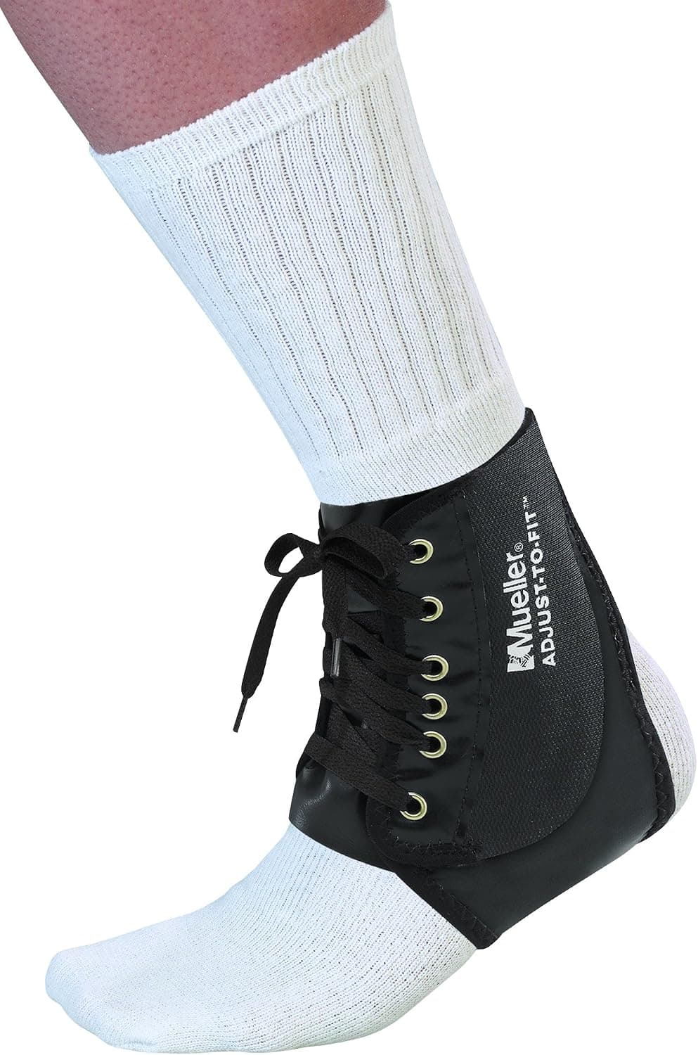 MUELLER Adjust-to-Fit Ankle Brace, Black, One Size