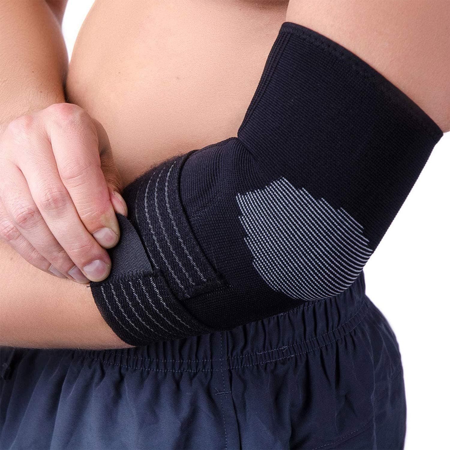 Compression Elbow Brace Tennis Elbow Sleeve with Strap Relieve Tendonitis for Golf Tennis