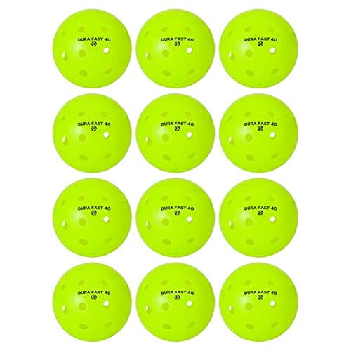 Dura Fast 40 Pickleballs | Outdoor pickleball balls | Neon | Dozen/Pack of 12 | USAPA Approved and Sanctioned for Tournament Play, Professional Perfomance