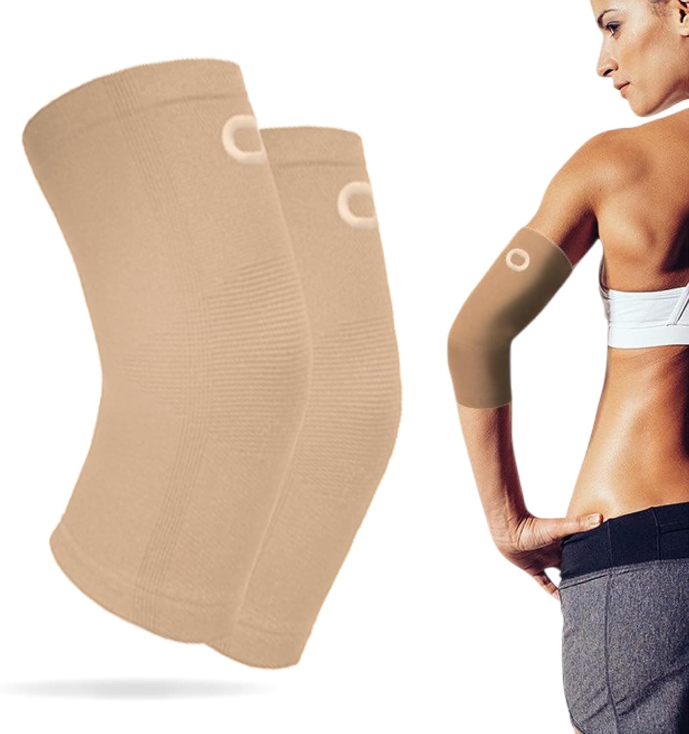 Elbow Brace Compression Sleeve 1 Pair Support for Tendonitis Arthritis Tennis Elbow Golfers Elbow