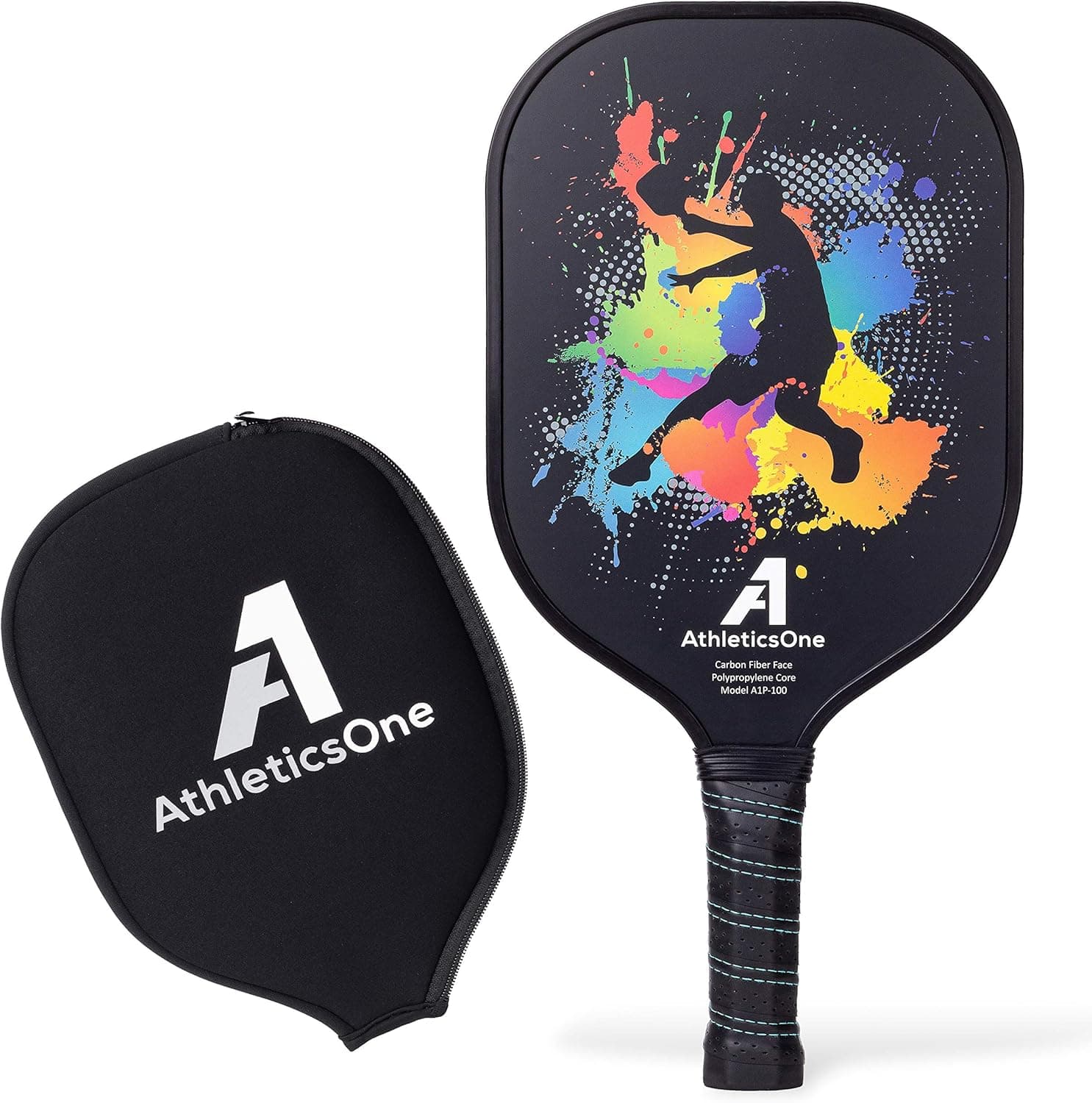 AthleticsOne Pickleball Paddle Graphite Face 7.8 oz Lightweight Polymer Honeycomb Core