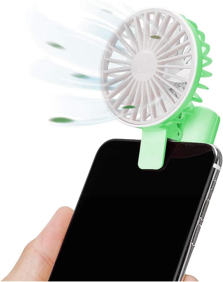Portable Fan, USB Rechargeable Handheld Clip Fan Clip on Phone Computer Laptop for Outdoor Travel
