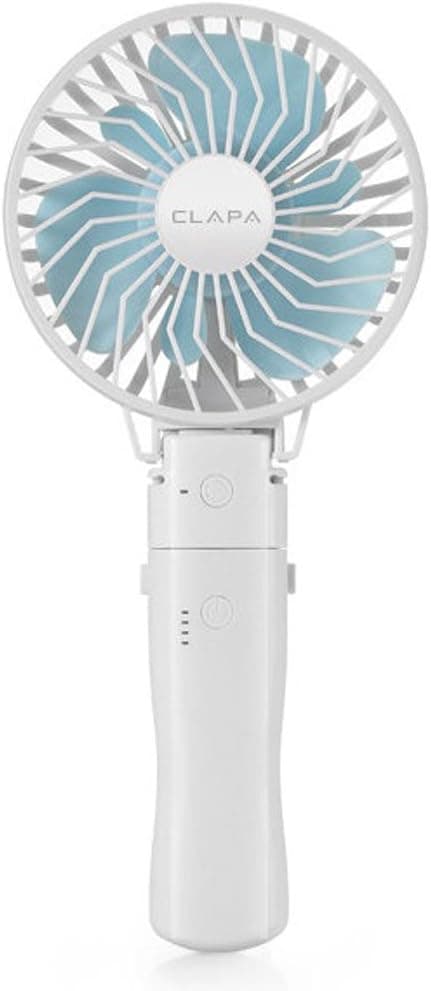 CLAPA Portable Handheld Clip Fan Foldable, Desk Fan with USB Rechargeable Battery, 5 Stage Speed