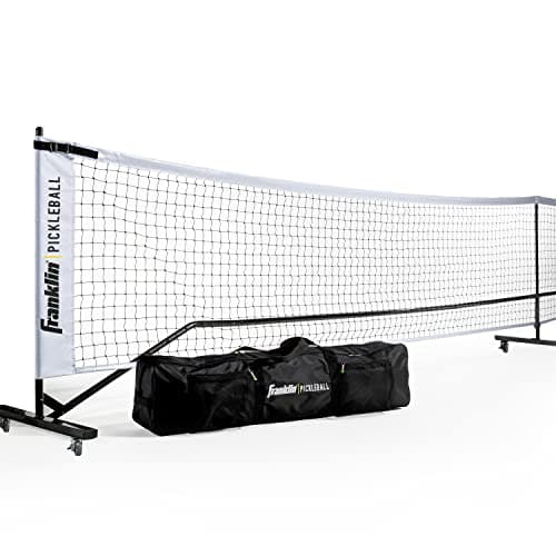 Franklin Sports Pickleball Net System with Wheels - 22' Regulation - White