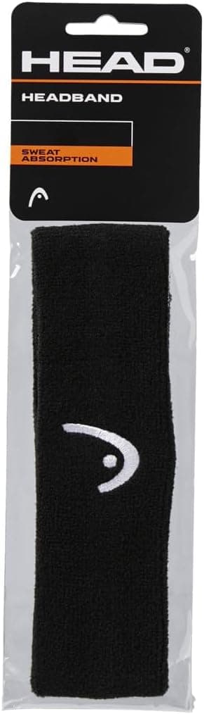 HEAD Tennis & Pickleball Headband - Moisture-Wicking Athletic Sweatband for Men & Women, Black