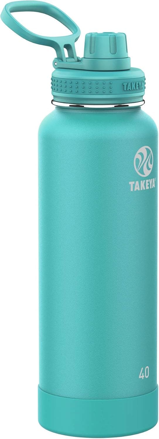 Takeya Pickleball Stainless Steel Insulated Water Bottle 40 Ounce Dropshot Teal