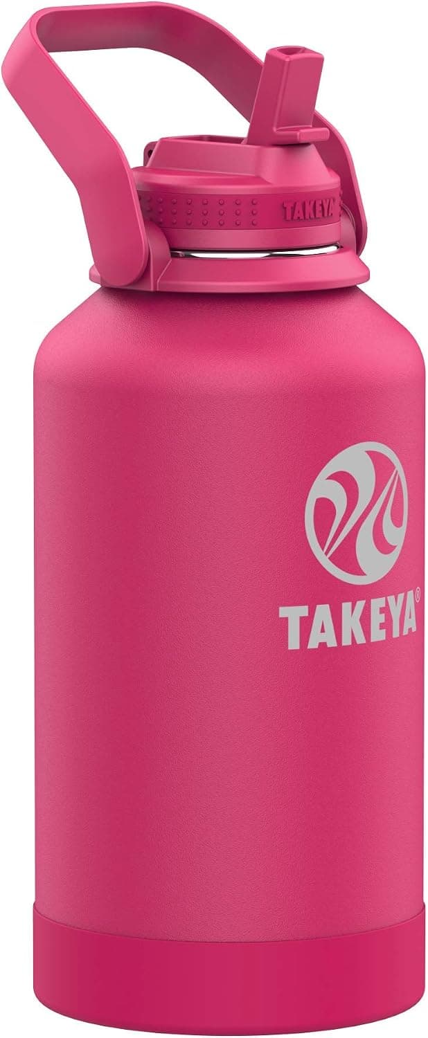 Takeya Actives Pickleball Insulated Stainless Steel Bottle Spout Lid Rally Blue 40oz