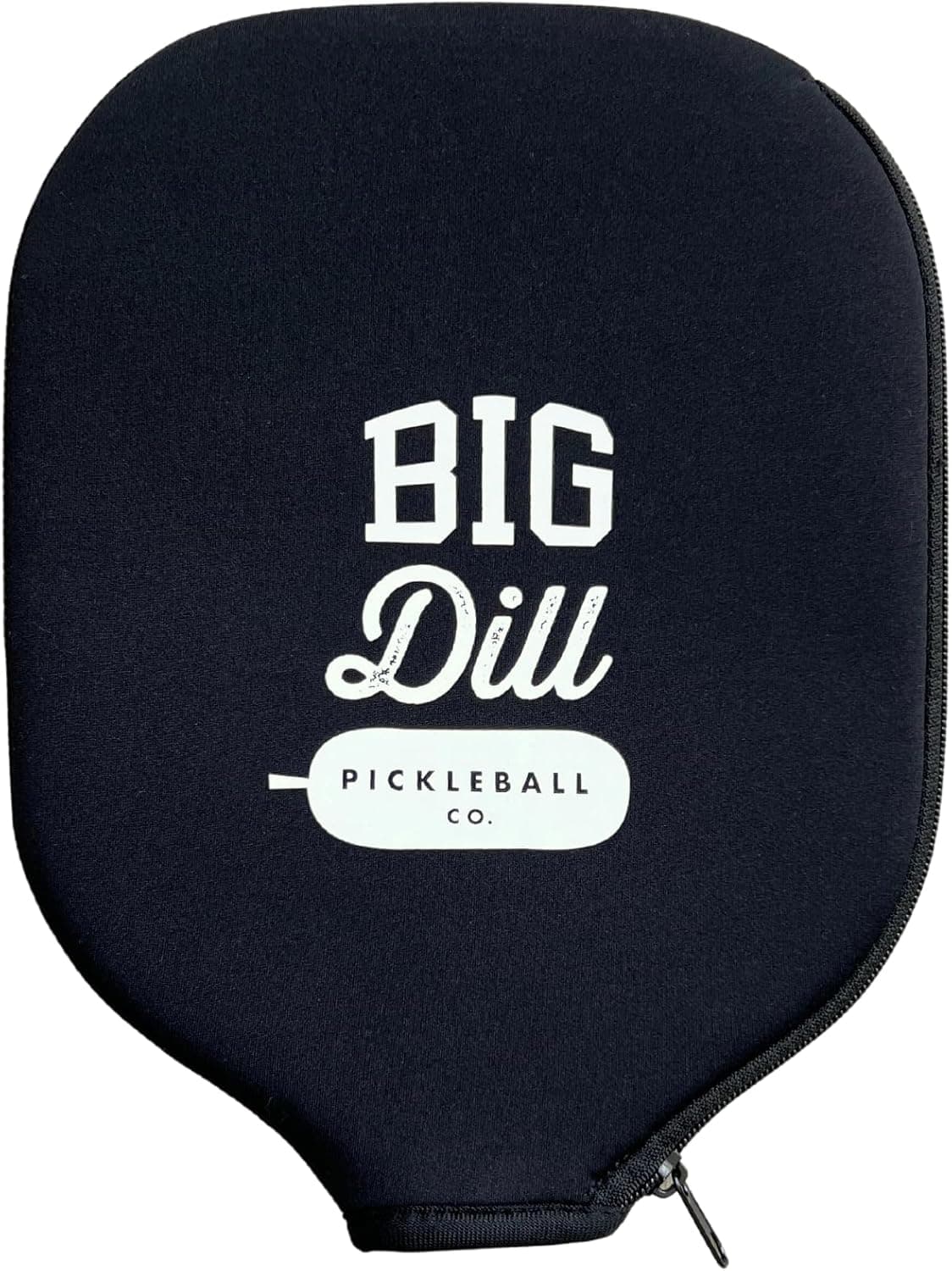 Big Dill Pickleball Neoprene Paddle Cover, Fits Rackets up to 8.25 Inch Wide (Black)