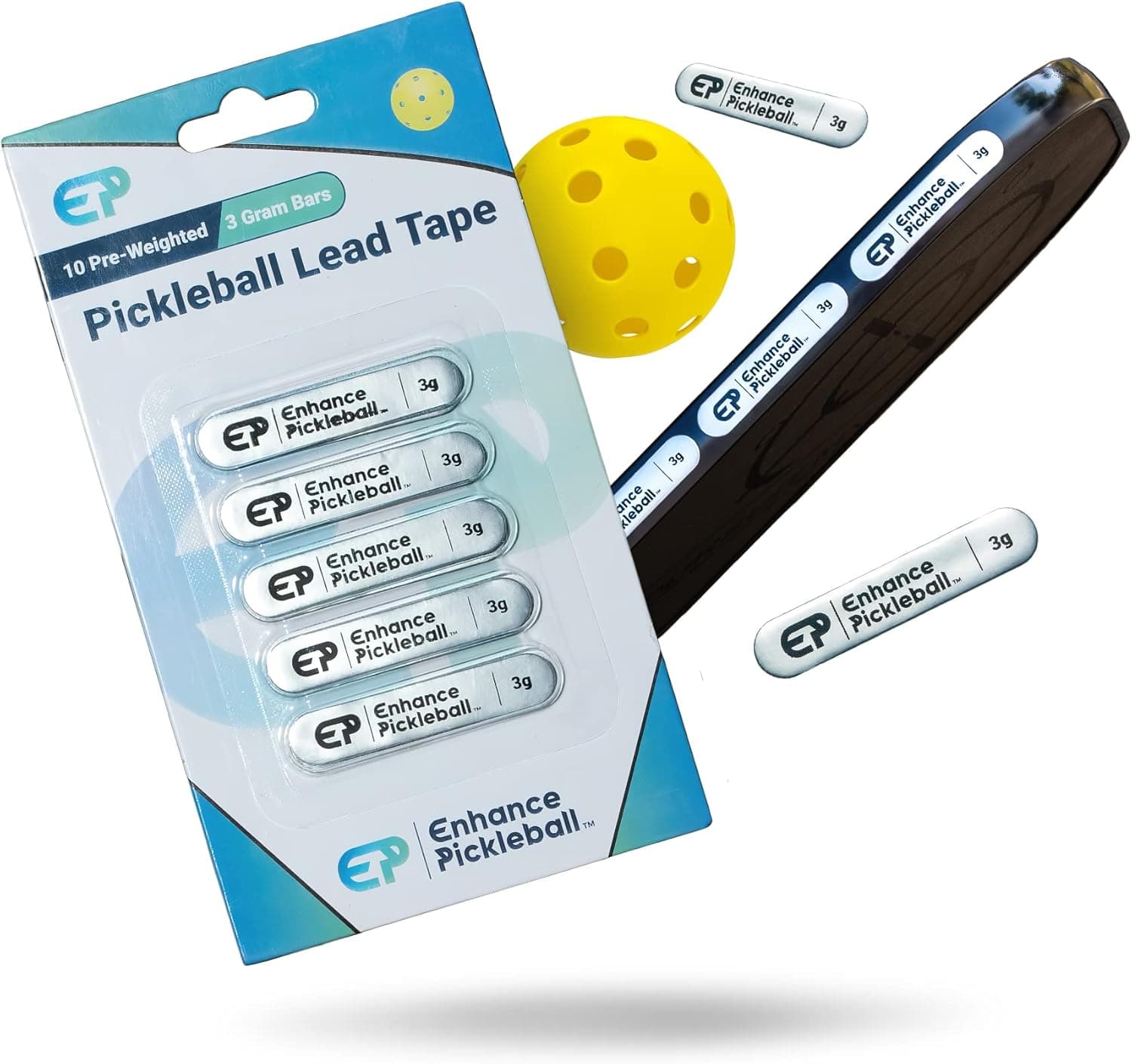 Enhance Pickleball Lead Tape - 3g Weighted Lead Strips, Highly-Adhesive & Easy to Apply for Pickleball Paddles, More Power and Control
