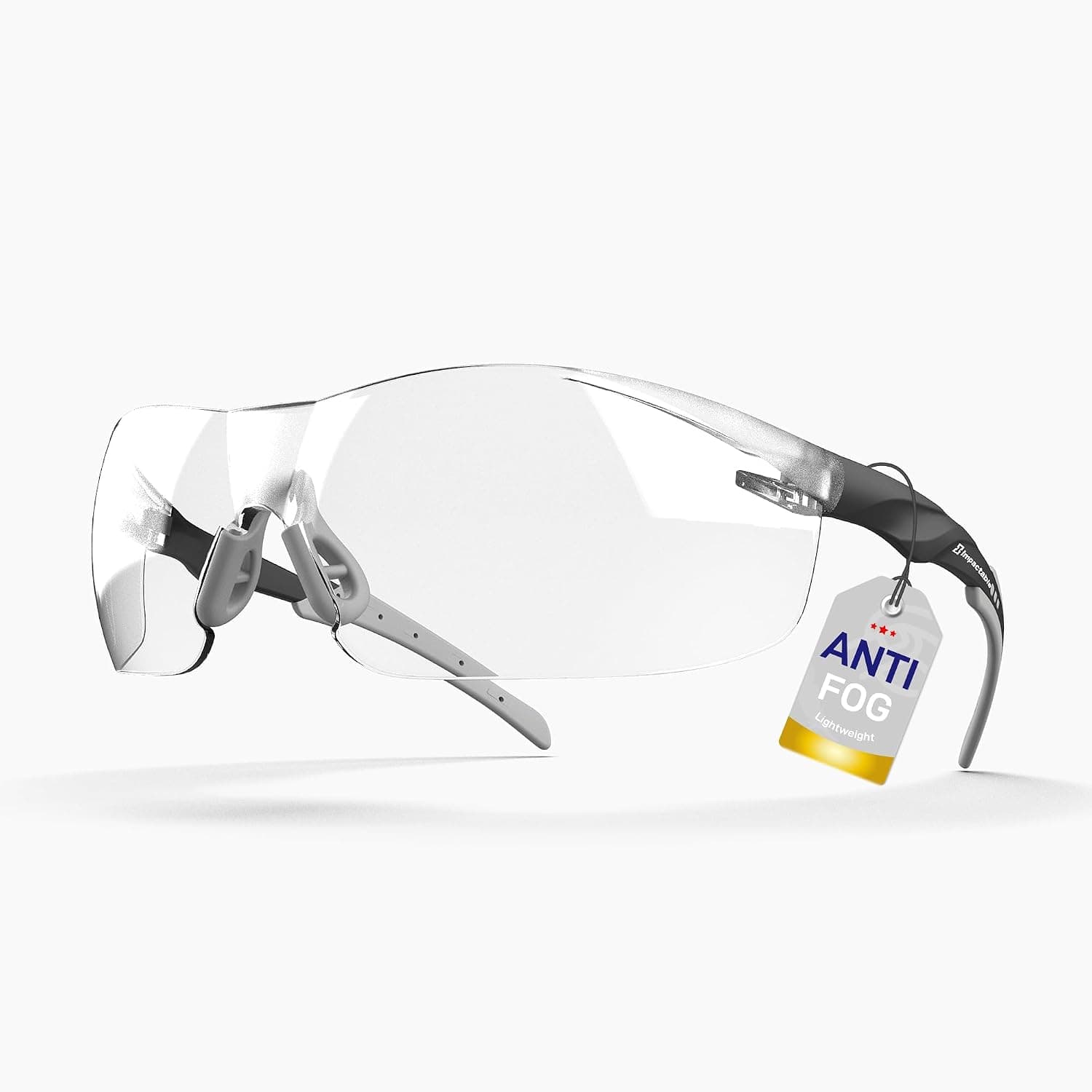 IMPACTABLE Classic Safety Glasses ANSI Z87.1 Clear Wraparound Black