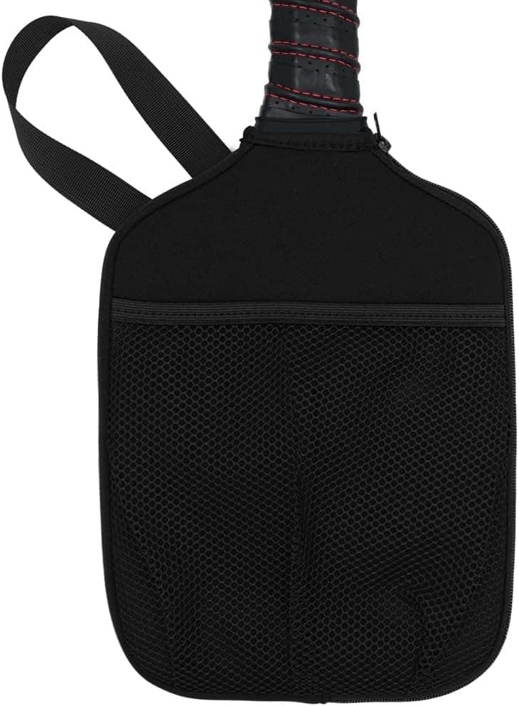 HEYSKAY Pickleball Paddle Cover with Handle Strap and Mesh Pocket (Black)