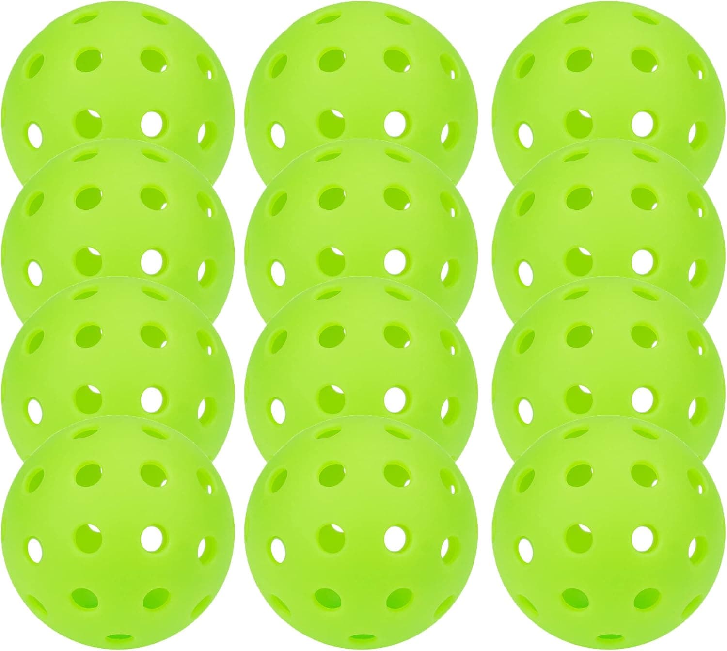 Hofimeta 12 Pack 40-Holes Practice Pickleball Balls for Outdoor Indoor