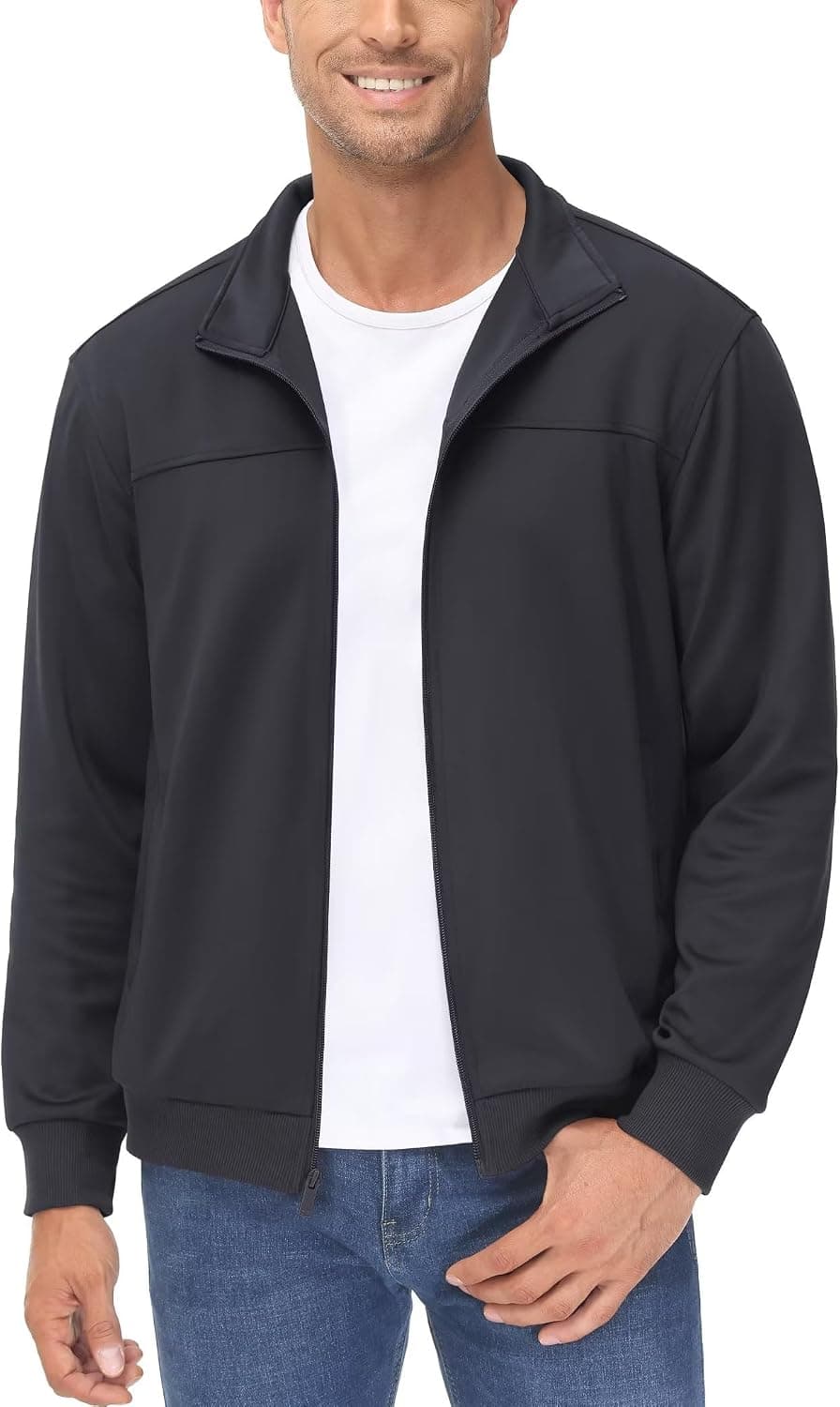 MAGCOMSEN Sweatshirt Jacket For Men Full Zip Track Jacket with Pockets Athletic Running Lightweight