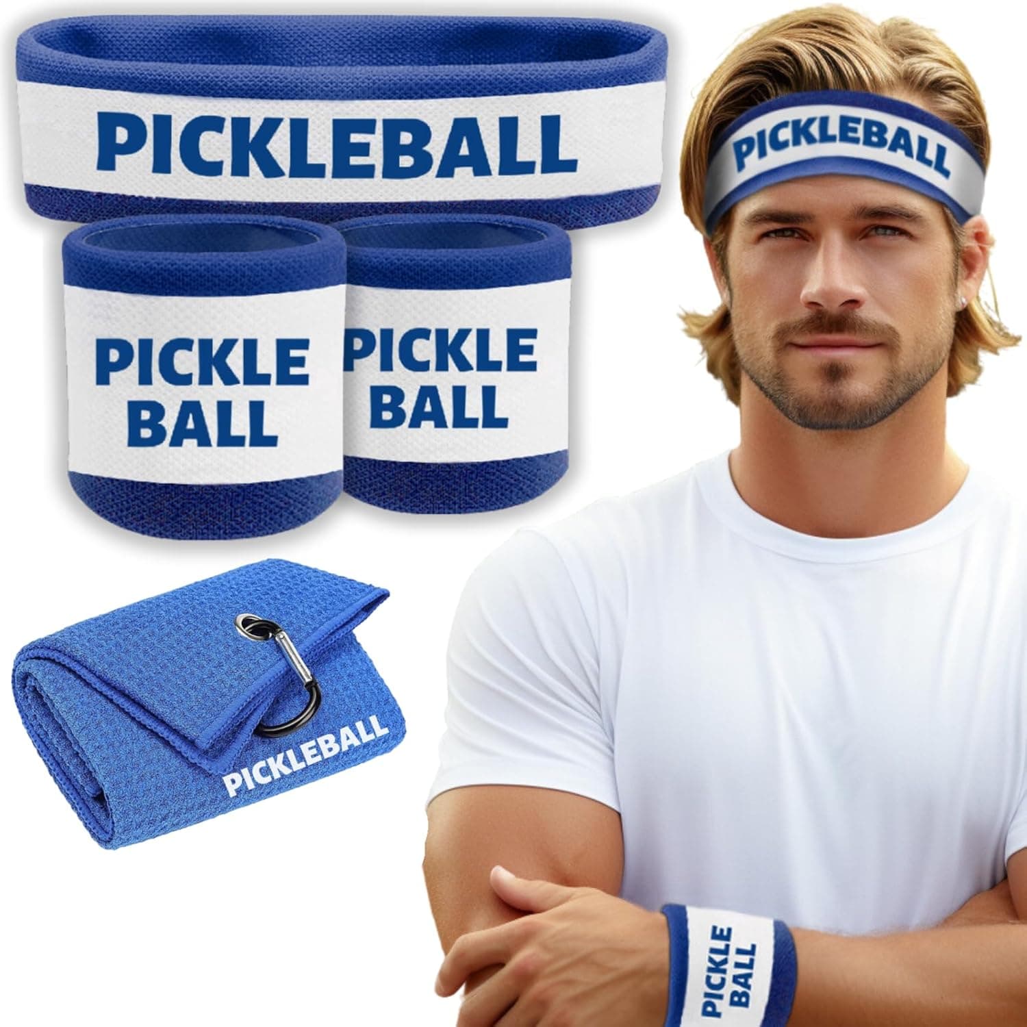 Pickle Ball Sweatbands Headband Pickleball Lovers Men Women Accessories (Pink 4 Pack)