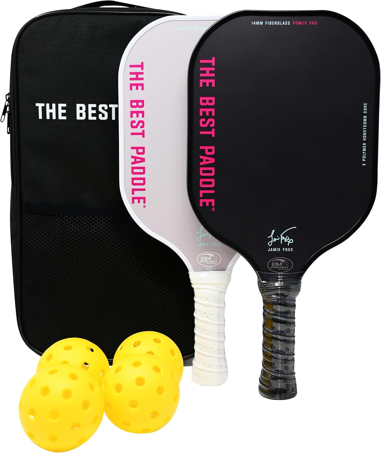 The Best Paddle USAPA Certified Pickleball Starter Kit Set of 2 with 4 Balls and Bag
