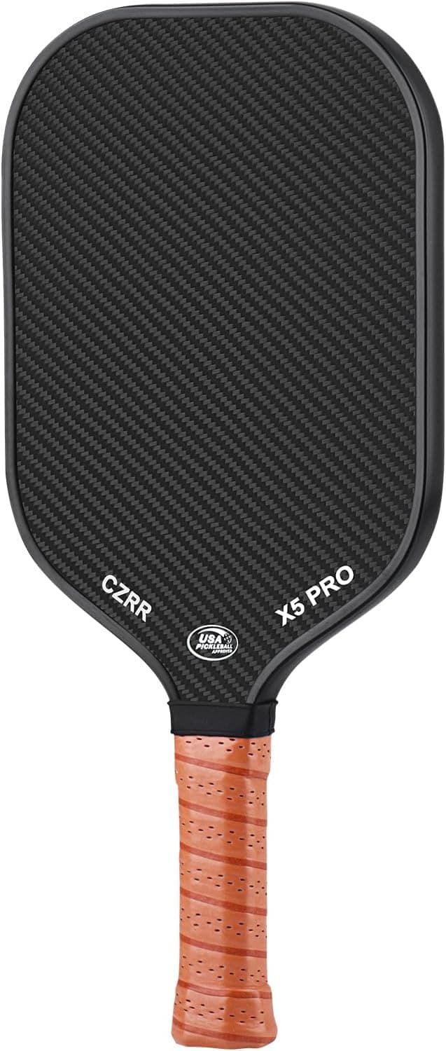 CZRR Pickleball Paddle 3K Raw Carbon Fiber Surface 16mm Polypropylene Honeycomb Core
