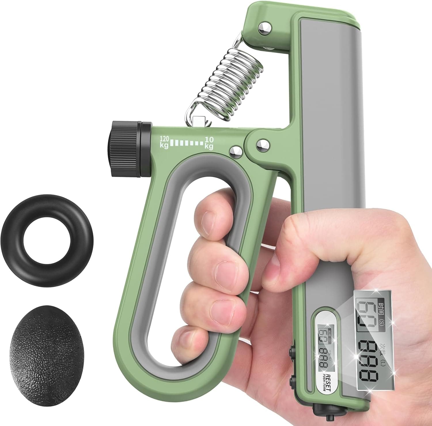 Grip Strength Trainer Hand Strengthener Adjustable Resistance 22-210 Lbs with Counter and Timer