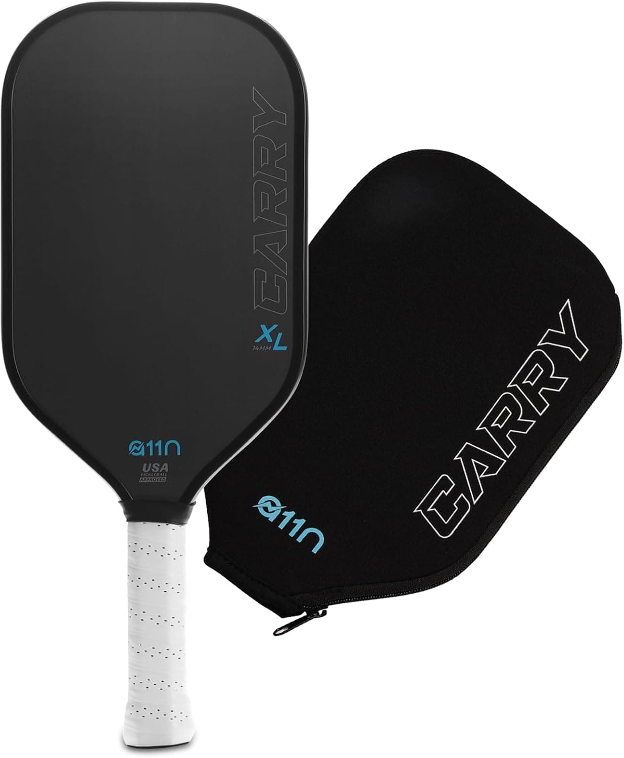 A11N Carry XL 14mm Pickleball Paddle, Raw Carbon Fiber, Elongated Shape