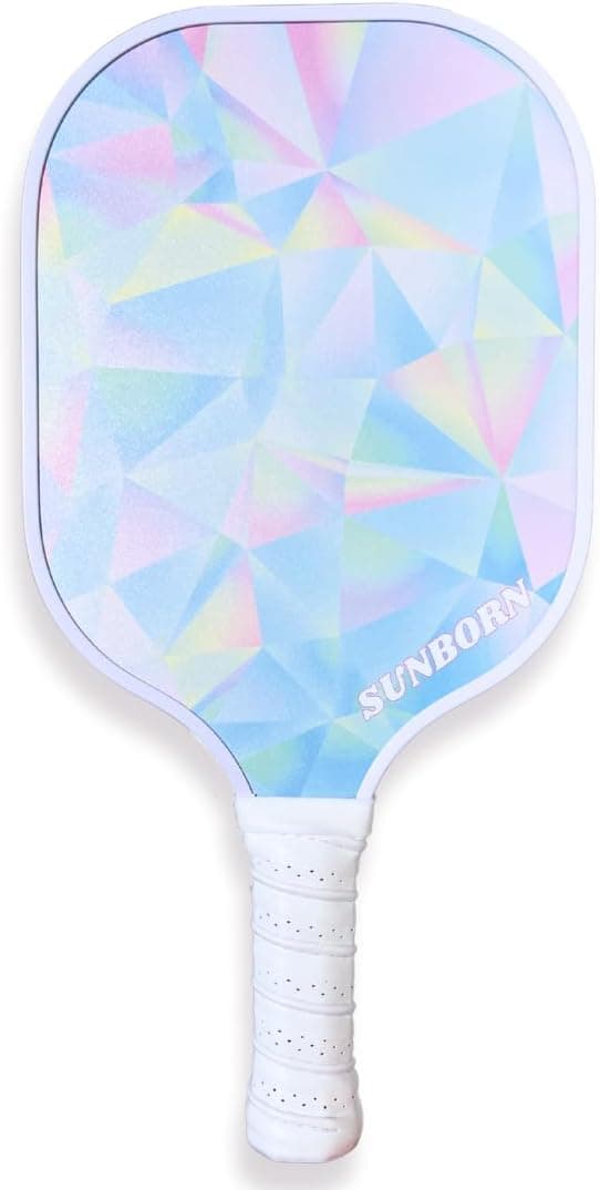 SUNBORN Pickleball Paddle for Beginner or Intermediate Fiberglass Surface with Cover, Pink