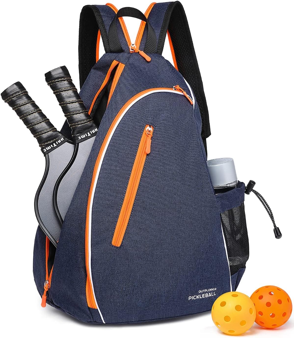 OUTPLORER Pickleball Bags for Women, Adjustable Sling Bag with Fence Hook Crossbody Backpack (Gray C)