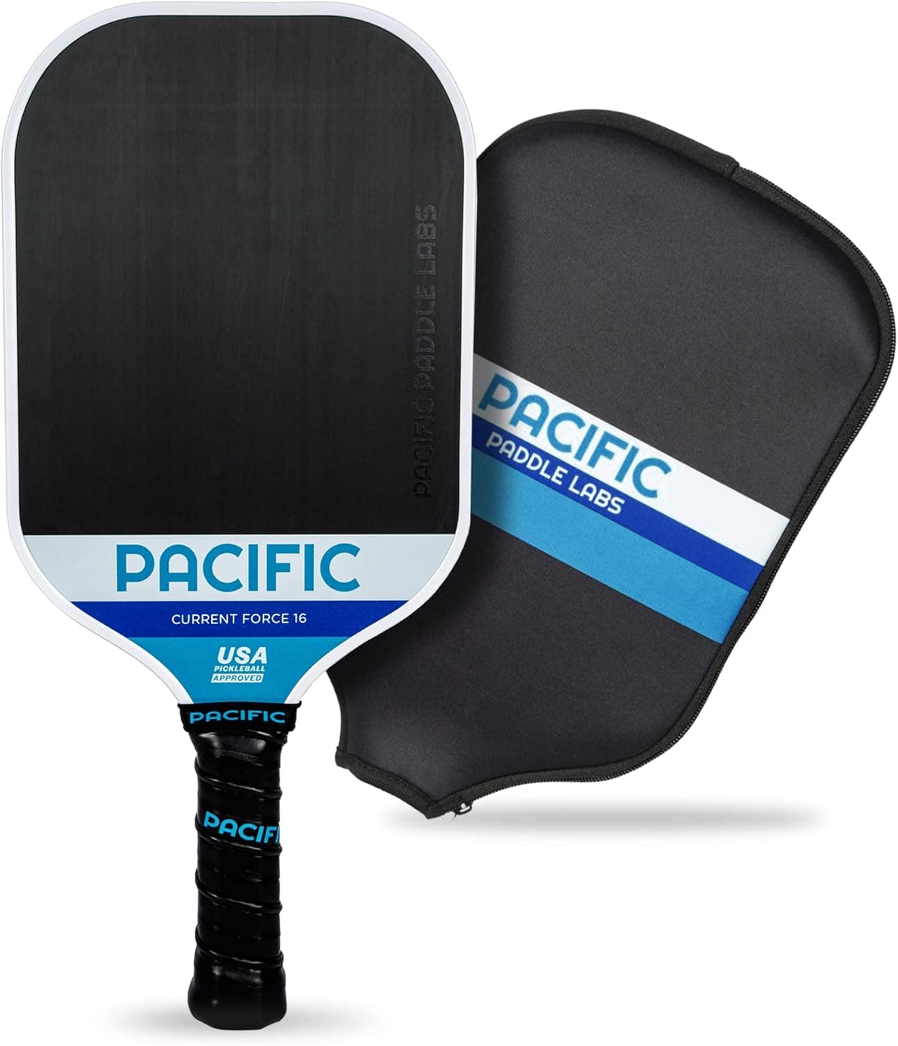 PACIFIC PADDLE LABS Current Carbon Fiber Pickleball Paddle 16mm USAPA Approved with Cover