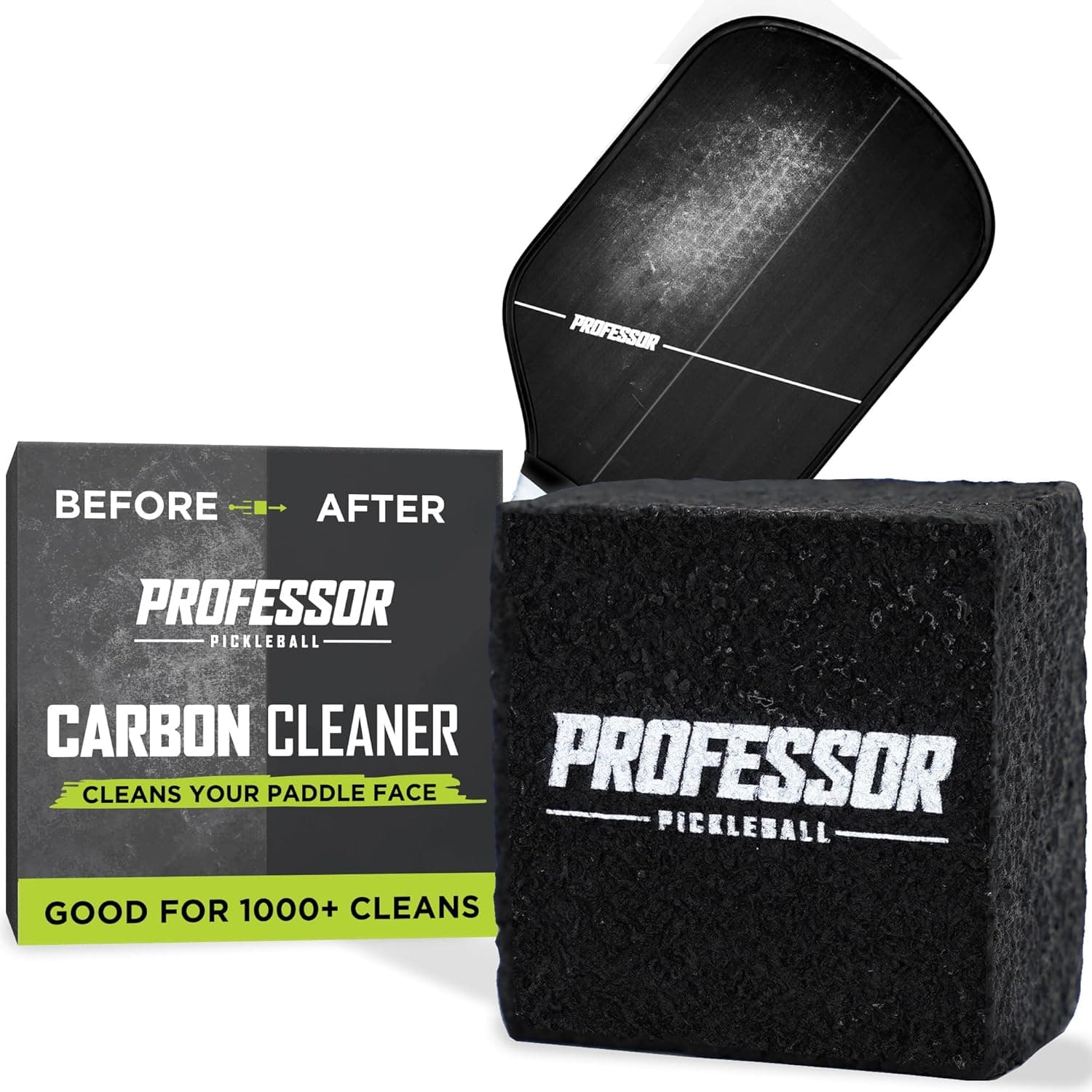 Professor Pickleball Carbon Cleaner, Premium Pickleball Paddle Eraser for Raw Carbon Fiber Paddles, Eliminates Ball Residue, Dirt, Scratches