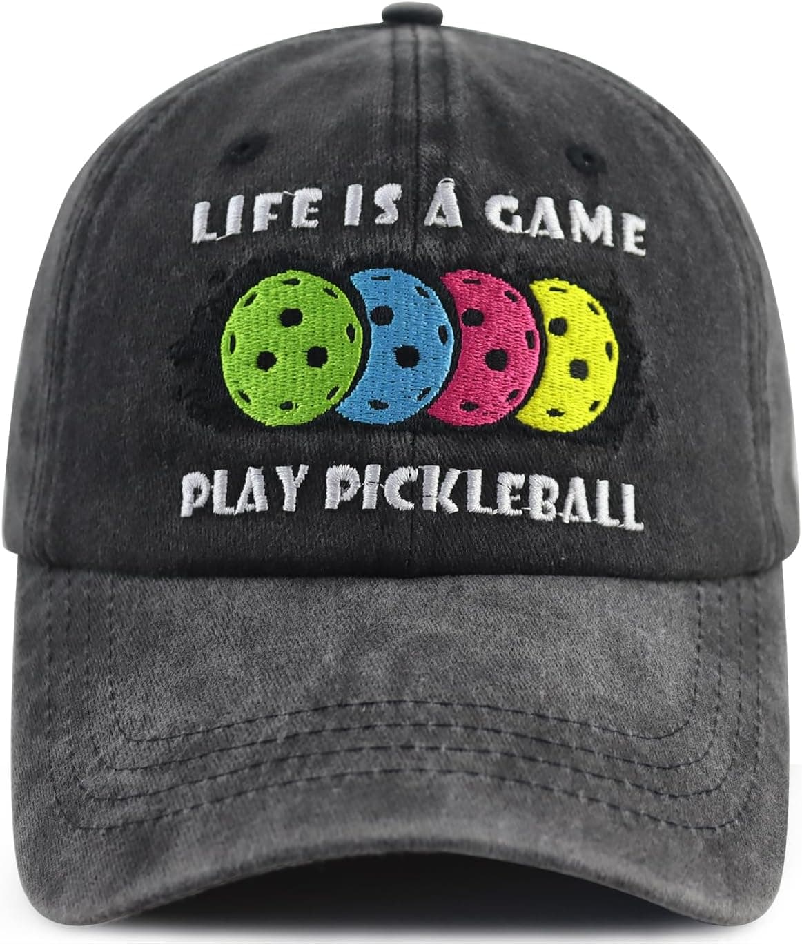 Funny Embroidered Pickleball Hat, Adjustable Cotton Baseball Cap