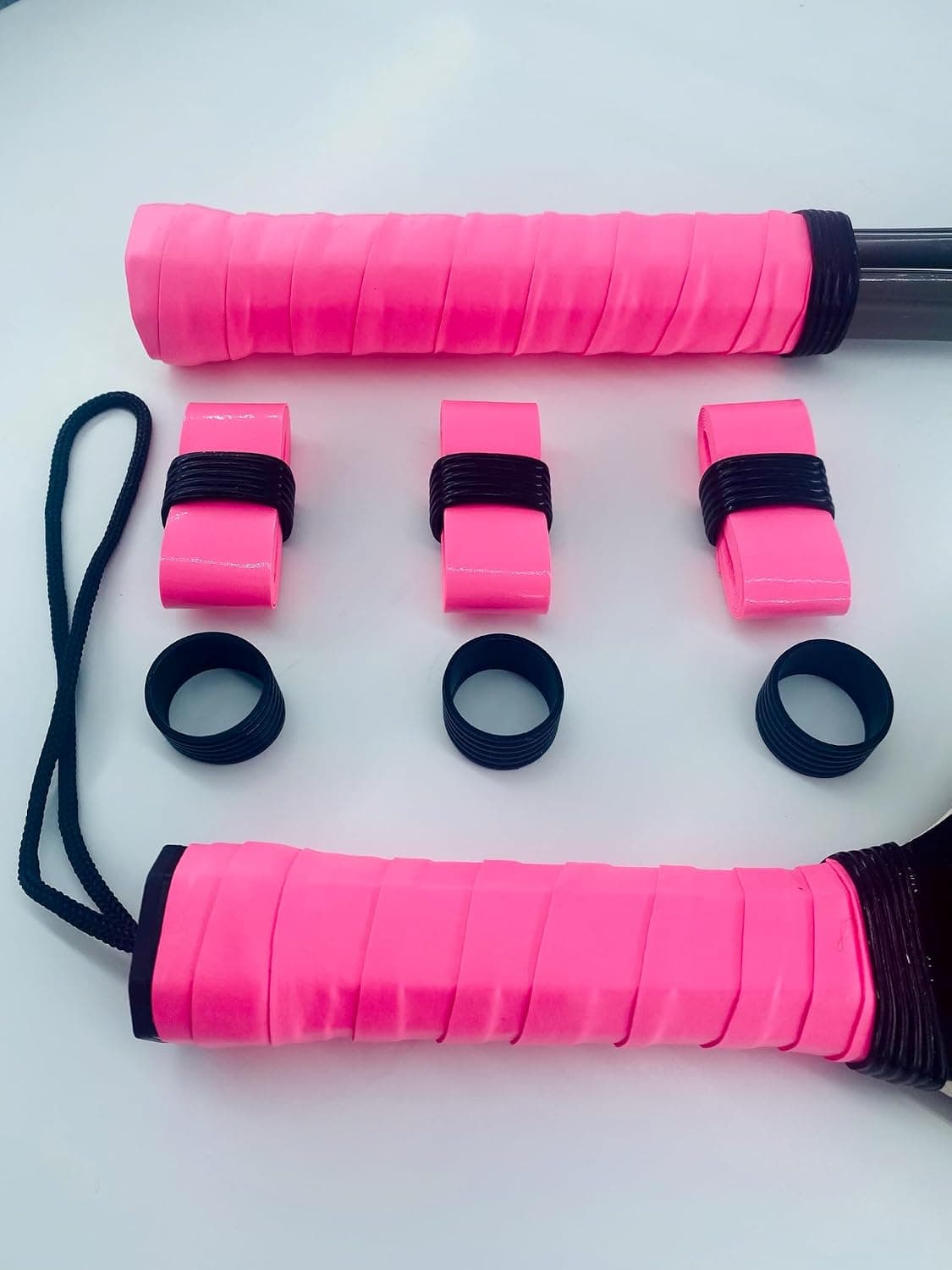Generic Pickleball Grip Tape with Silicone Handle Grip Rings 6 Piece Set