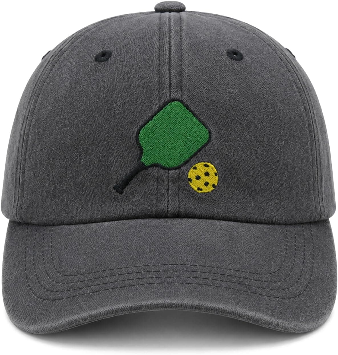 MINYJHZ Pickleball Hat, Adjustable Embroidered Baseball Cap, Black