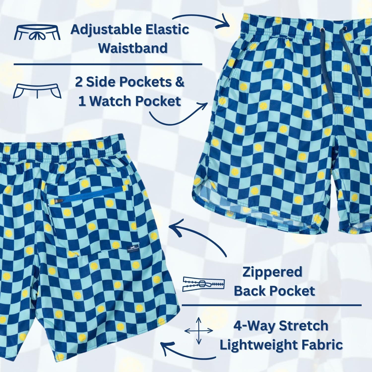 ChalkTalkSPORTS Pickleball Shorts for Men 4-Way Stretch Multiple Pockets