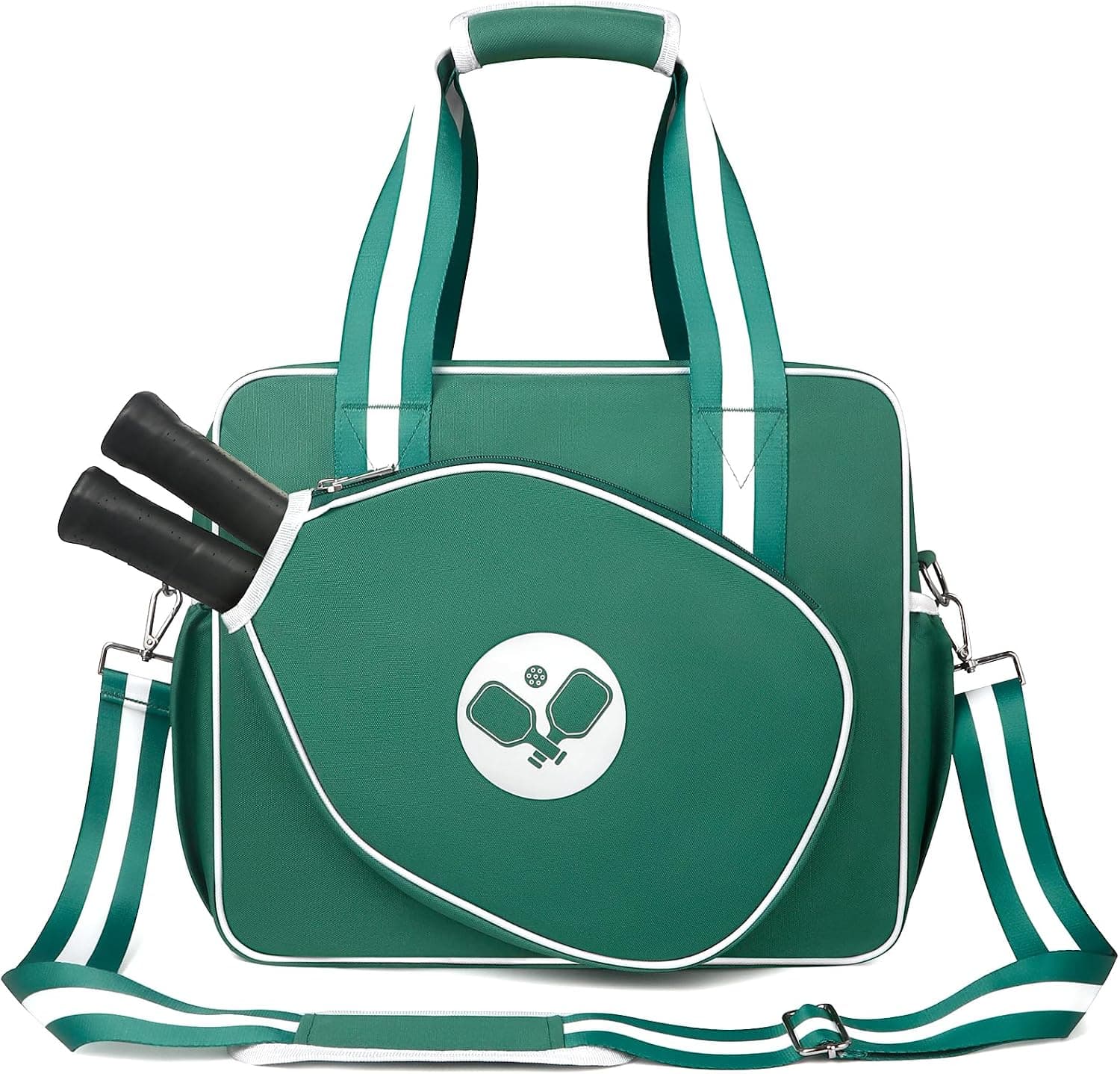 Newluck Pickleball Bag, Tote Crossbody Sling with Fence Hook, Adjustable Straps (Teal)