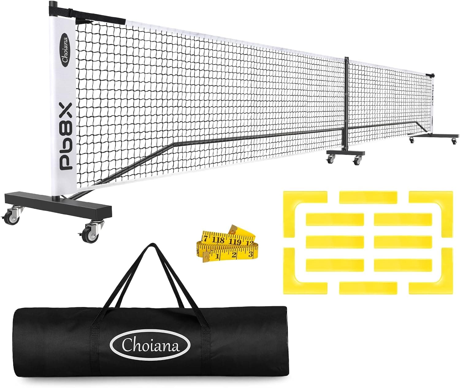 Choiana Portable Pickleball Net Outdoor with 22ft Regulation Size Net, Court Markers, Durable Frame
