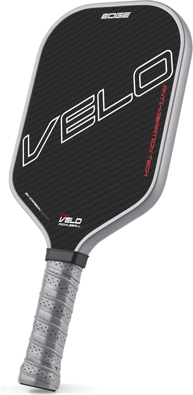 VELO Professional 3K Carbon Fiber Pickleball Paddle Control & Spin Dual Foam Edge 16mm Core, USAPA Approved