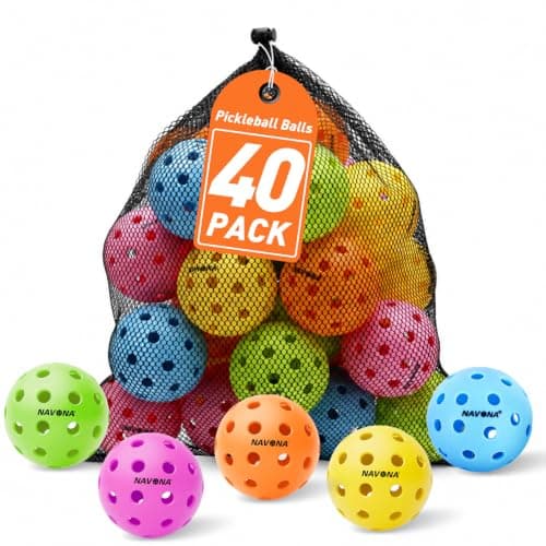 40 Pack Premium Outdoor Pickleball Balls, Meet USAPA Official Standards