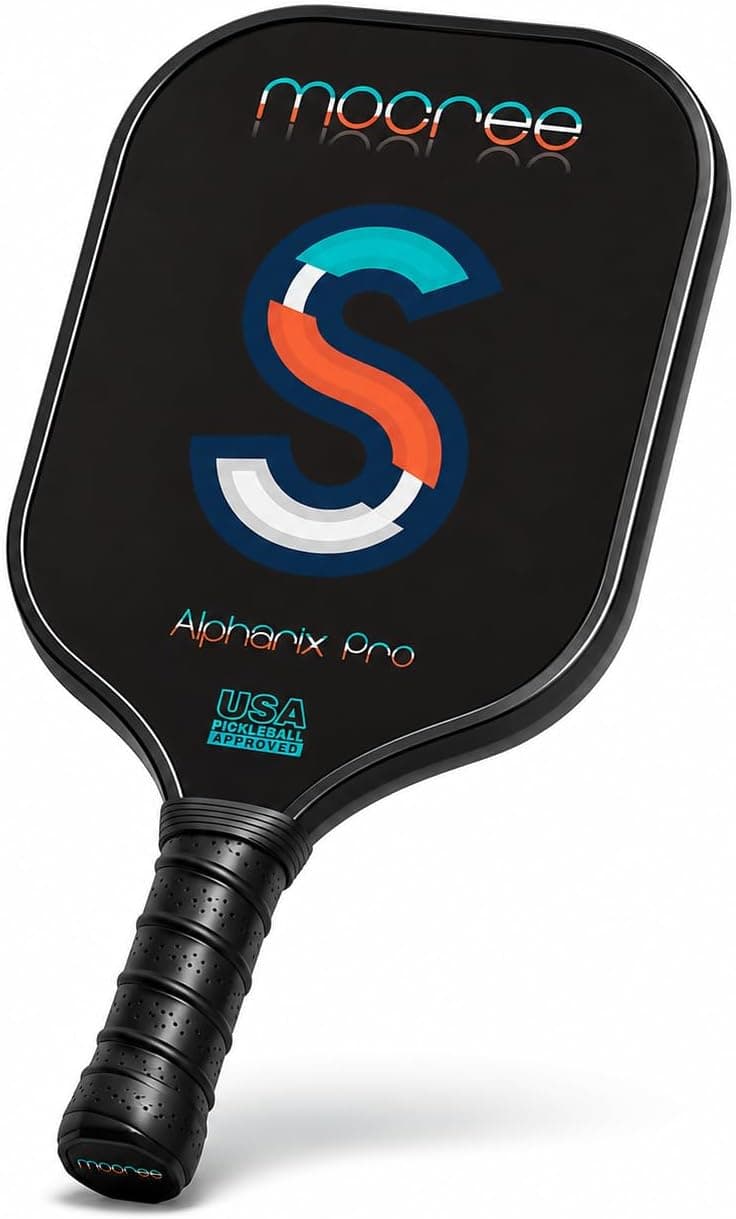 MOCREE Pro Carbon Fiber Pickleball Paddle, T700 Face, 16mm Core, Elongated