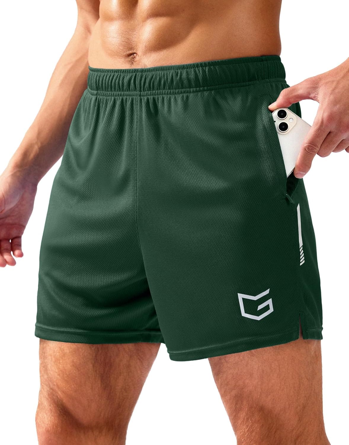 G Gradual Men's Gym Shorts 5"/7"/10" with Zipper Pockets Athletic Quick Dry for Tennis