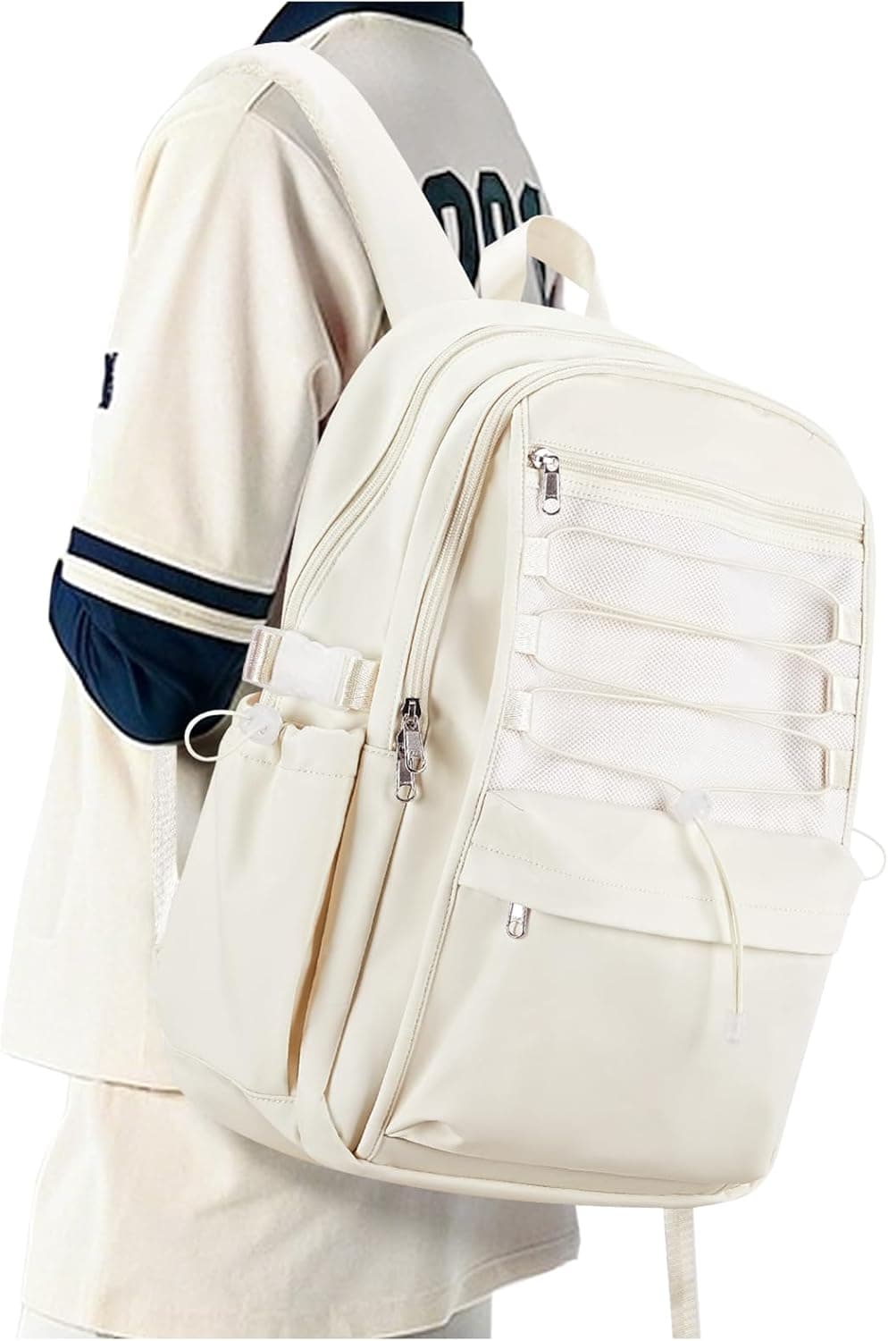 suwasp Pickleball Bag Backpack, Paddle Bag Fits 4 Paddles Accessories (Beige)