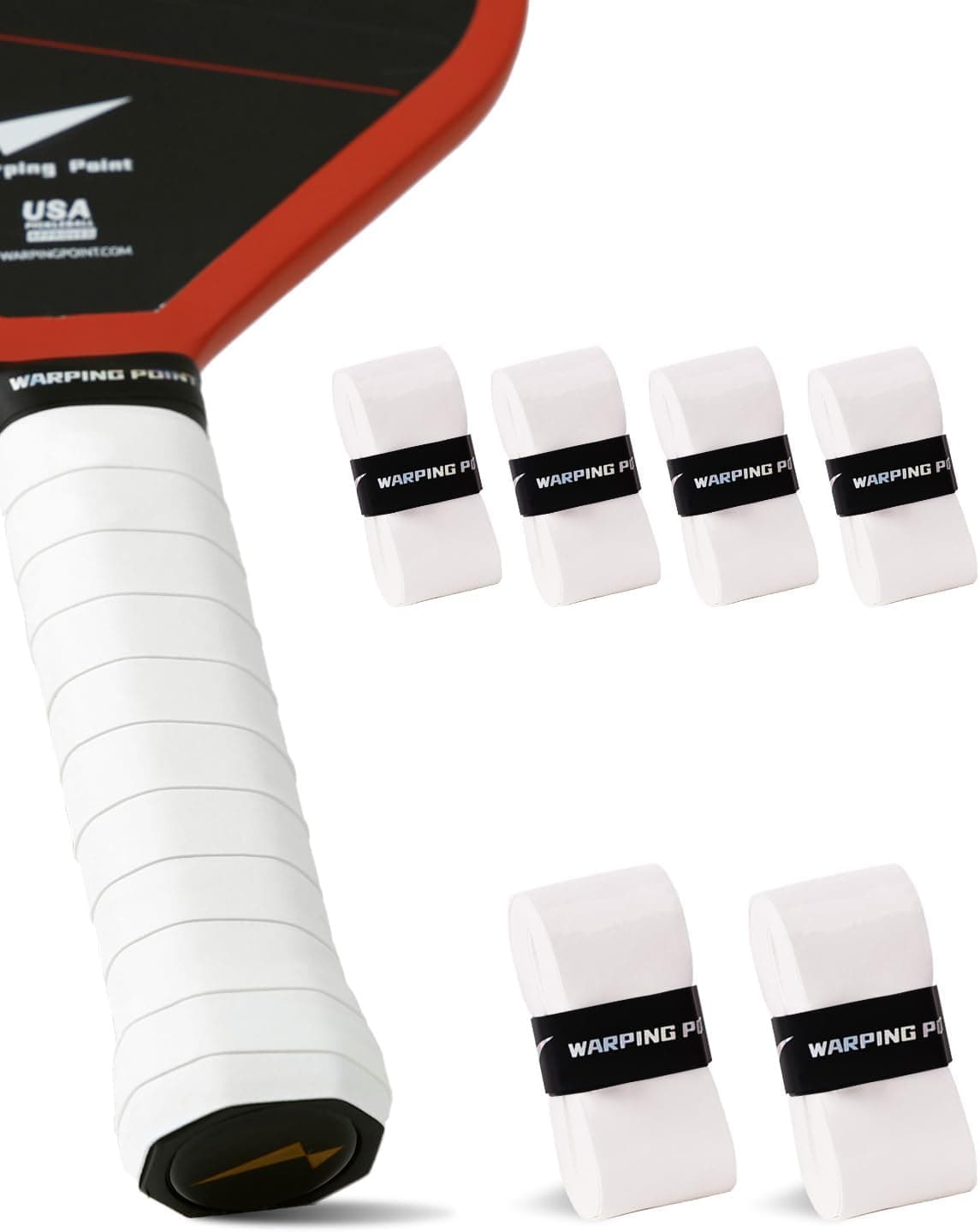 Warping Point G2 Pickleball Overgrip Tacky Anti-Slip 4 Pack White