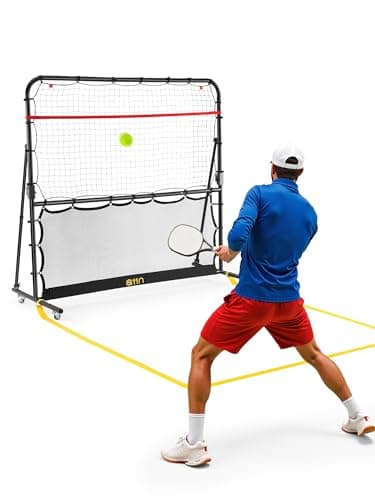 A11N SPORTS Pickleball Rebounder with Adjustable Angles & 360° Wheels - Practice Rebounder for Forehand, Backhand, Dinks, Volleys - Ideal for Indoor Garage or Outdoor Driveway
