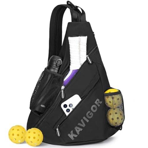 KAVIGOR Pickleball Sling Bag, Convertible Ultra-Light Backpack with Skin-Soft Fabric & Wet/Dry Pocket, Fits 4 Paddles + Gear