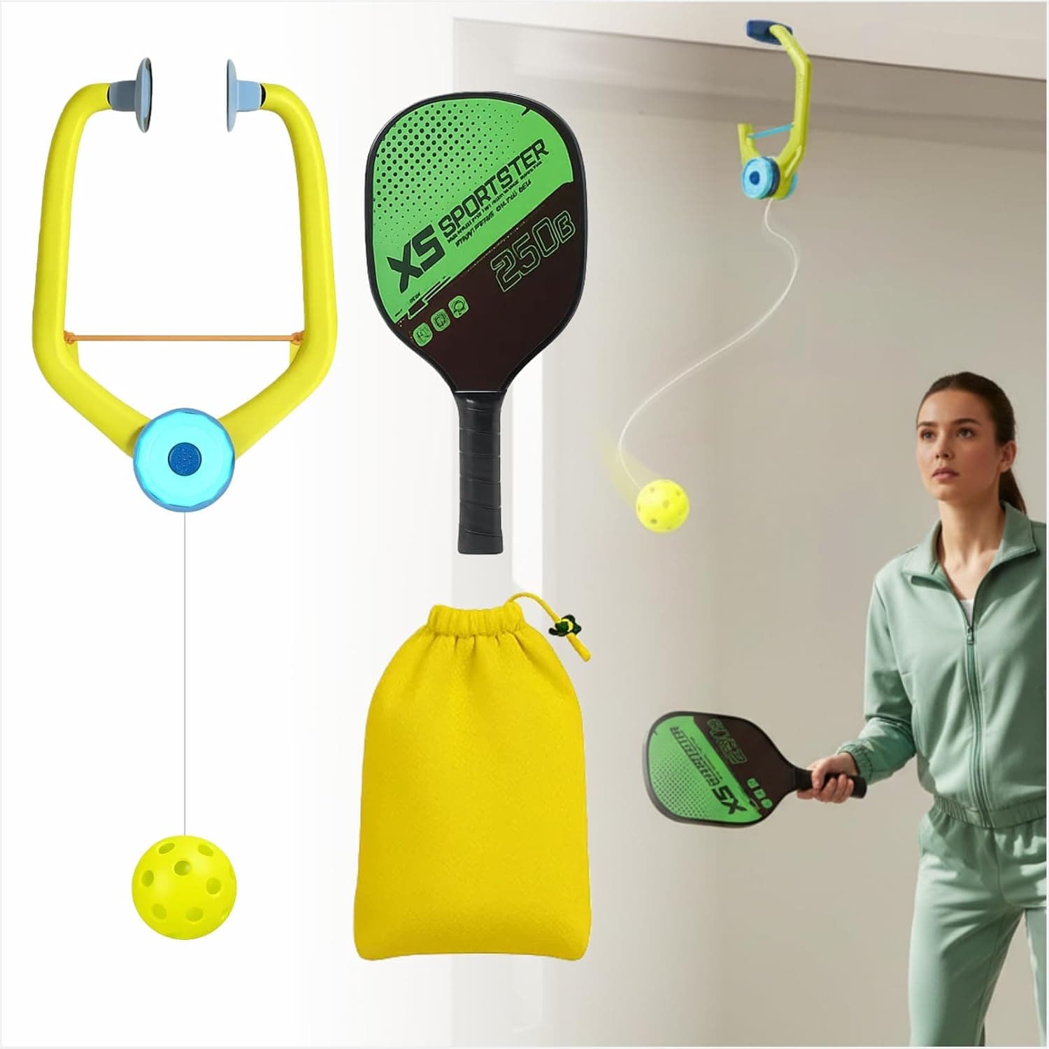 asdmm Pickleball Trainer Rebounder for Solo & Group Practice, Improve Reaction & Coordination