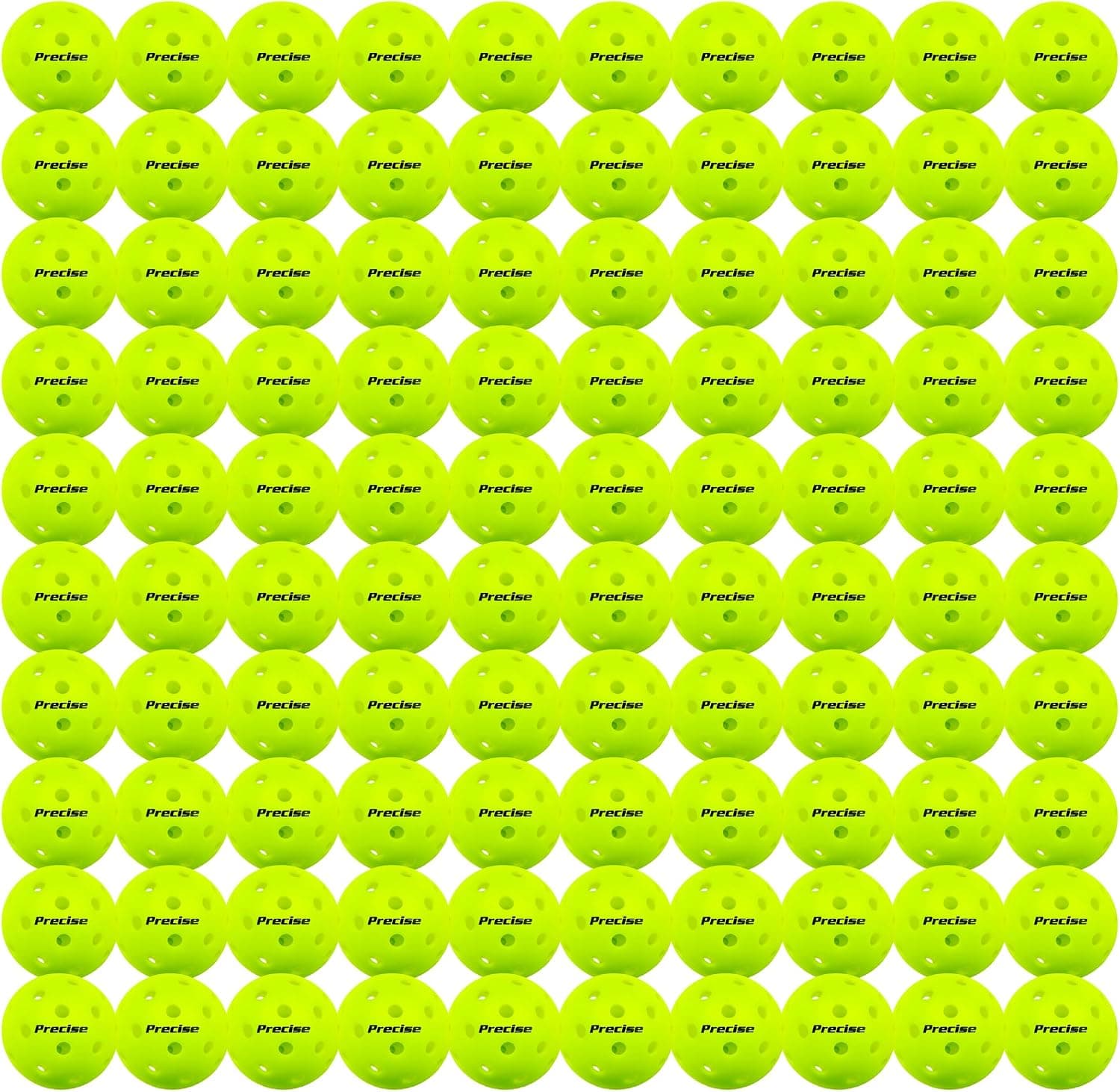 PRECISE Pickleball Balls, Outdoor A40 with 40 Holes, USAPA Approved, Pack of 100