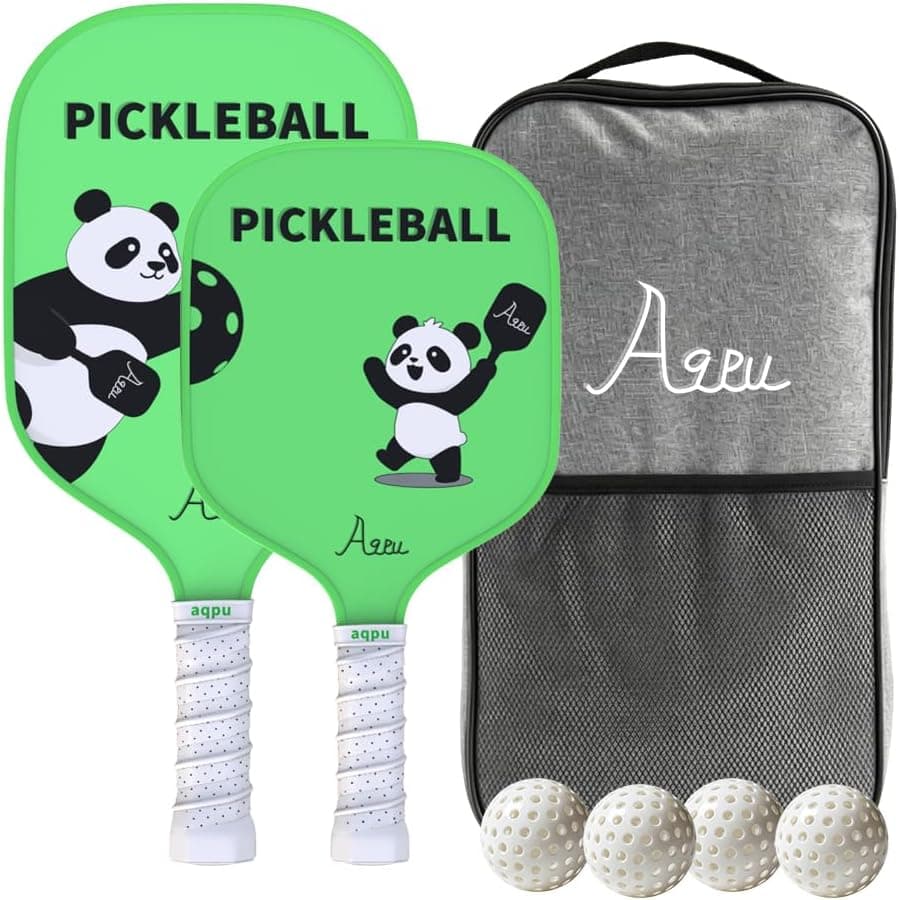 USAPA Approved Pickleball Paddles Set of 2 Carbon Fiber Lightweight with 4 Balls, Bag & Grip Tapes