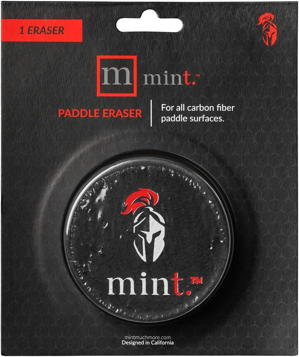 Mint Sport Pickleball Paddle Eraser - Carbon Fiber Pickleball Paddle Cleaner, Durable Cleaning Block for Textured Faces (Black)