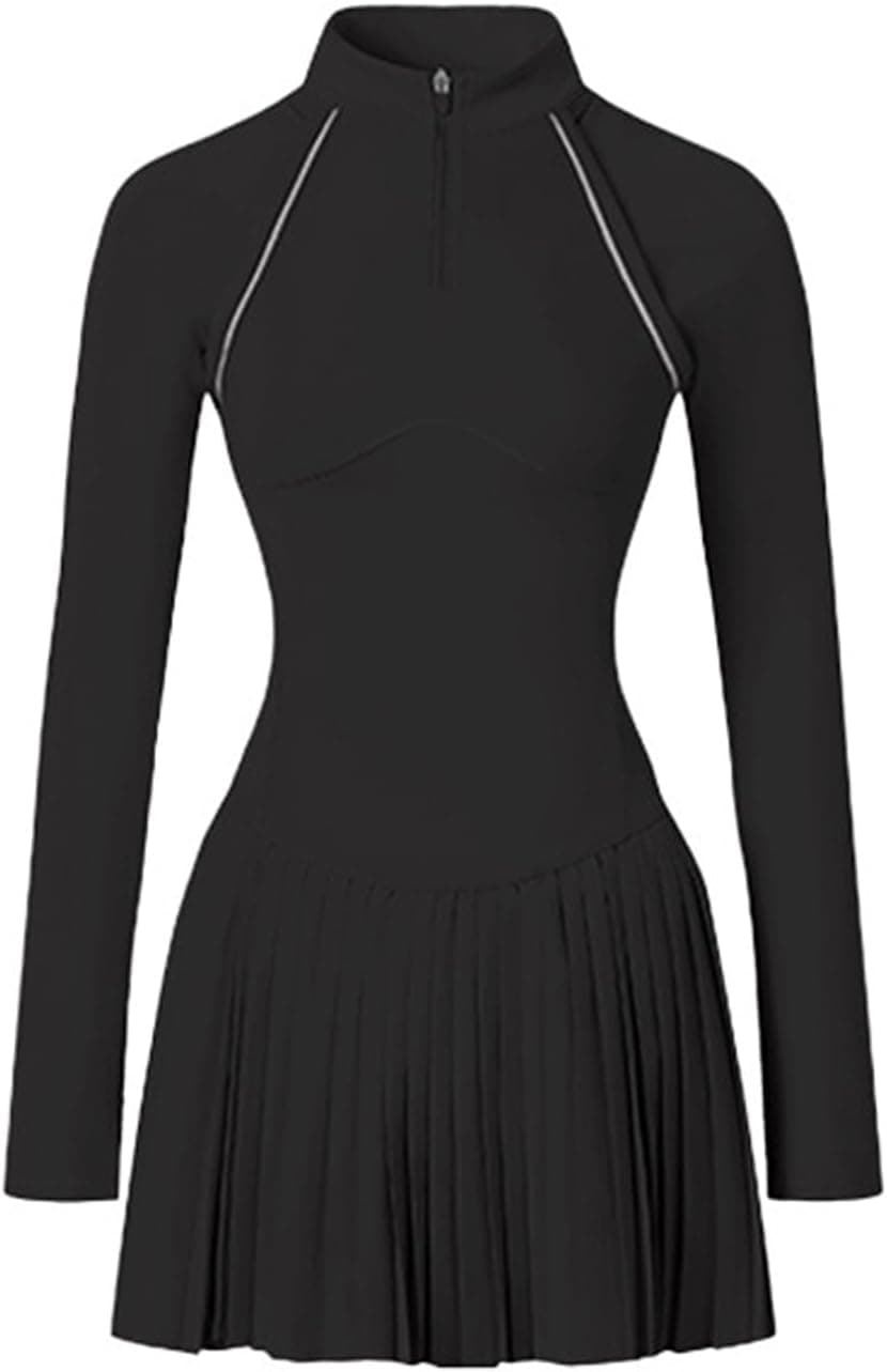 Womens Athletic Dress with Built in Shorts, Tennis Golf Pickleball Workout Dress