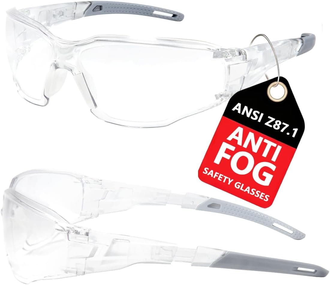 PAERDE Sports Safety Glasses Anti Fog ANSI Z87.1 Small Size Clear Lens