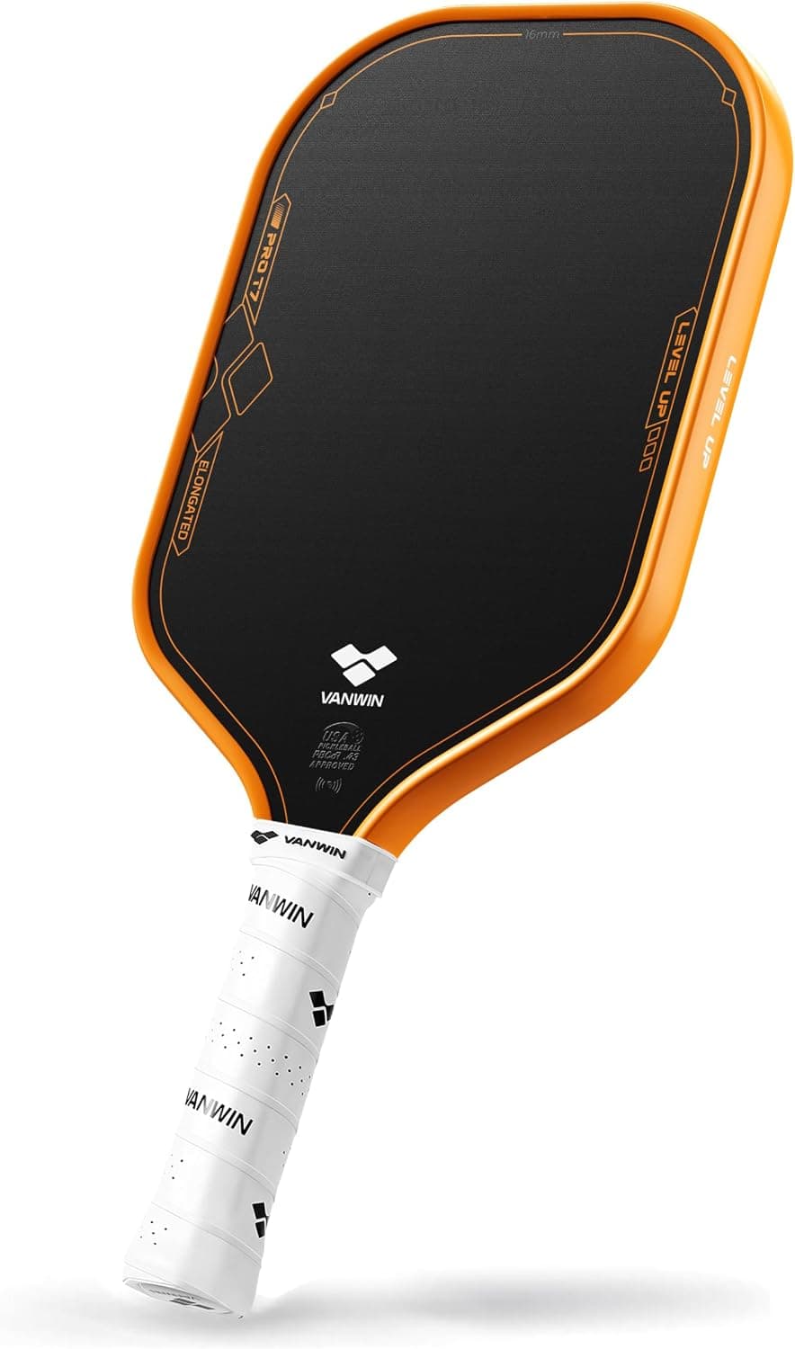 VAN WIN T700 Carbon Fiber Pickleball Paddle, Elongated, 16mm Polypropylene Core