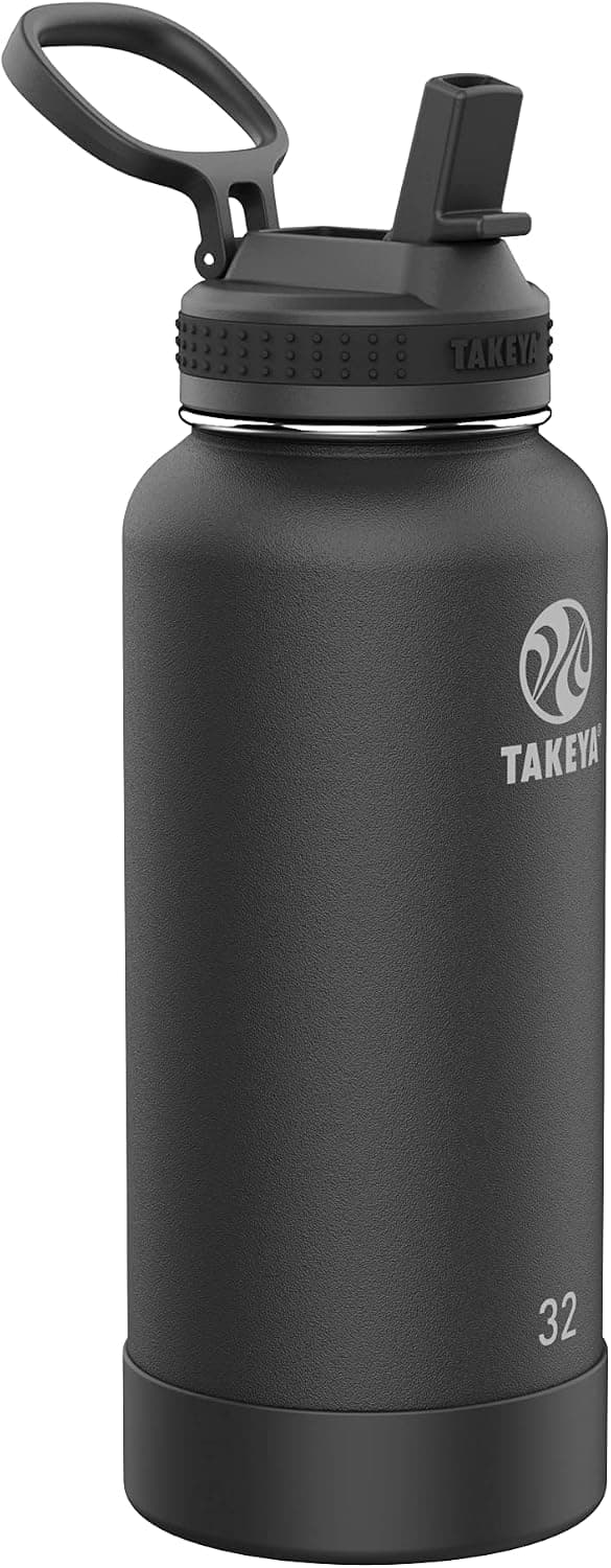 Takeya Pickleball Stainless Steel Insulated Water Bottle 32 Ounce Ace Black