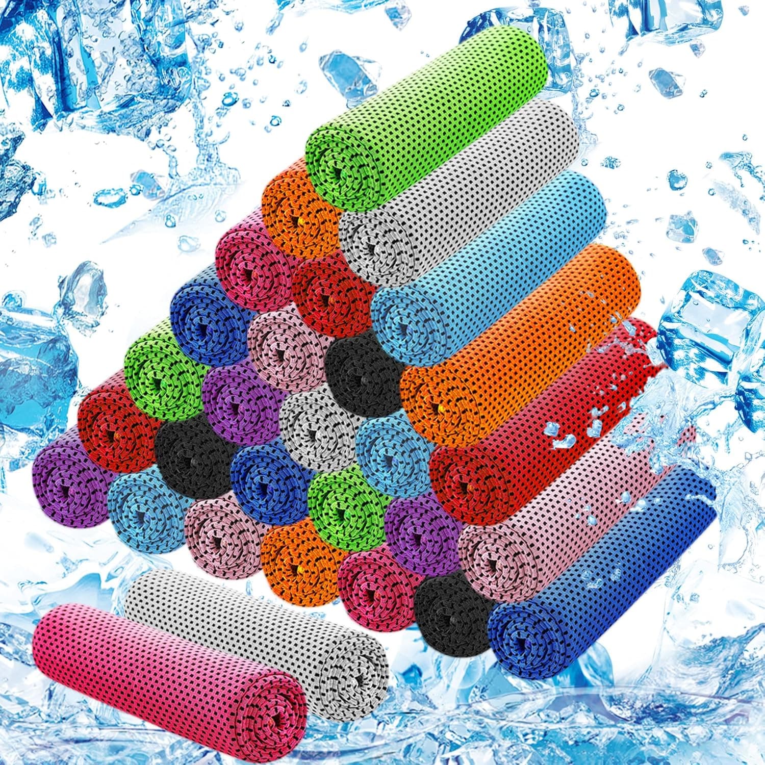 LYDTICK 30 Pack Cooling Towels for Neck and Face 40x12 Ice Microfiber Bulk