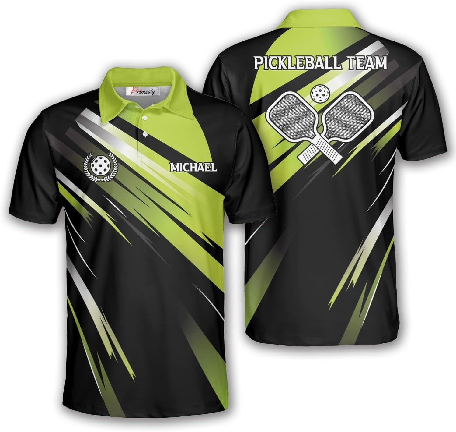 PRIMESTY Personalized Pickleball Shirts for Men, Custom Pickleball Polo